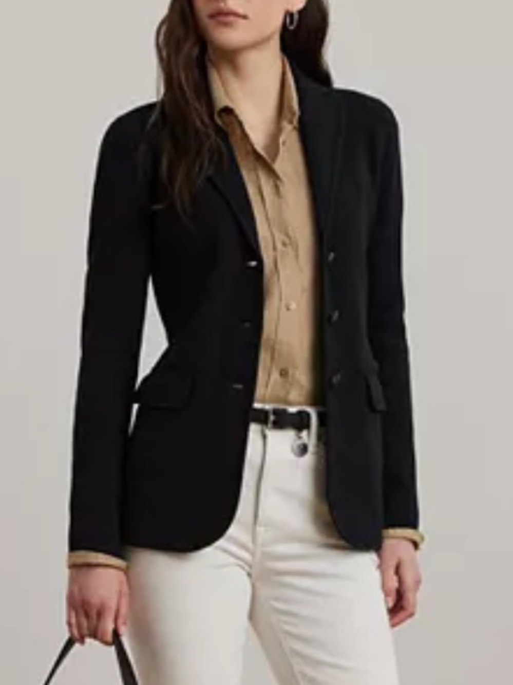 Lauren Ralph Lauren Black Cotton Sweater-Knit Blazer size S - Picture 4 of 15